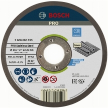 Bosch  PRO Stainless Steel - Disc taiere inox,  115x22.2x2 mm, 1 buc