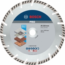 Bosch  PRO Multi Material - Disc diamantat de taiere segmentat, 230x22.2x2.6 mm, taiere uscata, 10 bucati