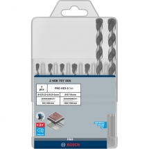 Bosch  PRO HEX-5 - Set burghie de zidarie, 4-10  mm, tija hexagonala, 7 bucati