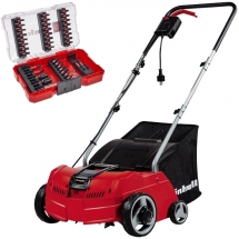 Einhell - GC-SA 1231/1 + M-CASE - Scarificator gazon, 1200 W, 31 cm, 28 l + Set capete de insurubare si chei tubulare, mixte, 39 bucati