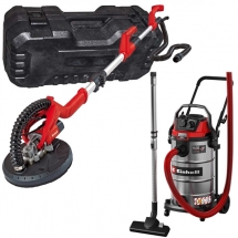 Einhell - TC-DW 225 + TE-VC 4090 SACL - Slefuitor pentru pereti, 600 W, 225 mm, valiza plastic + Aspirator umed-uscat, 1150 W, 225 mbar, 40 l, priza scule electrice