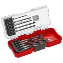 Einhell  S-CASE - Set burghie lemn cu varf ascutit, 3-8  mm, tija hexagonala, 10 bucati