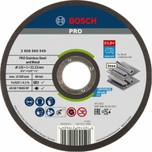 Bosch  PRO Stainless Steel and Metal - Set discuri taiere inox, 125x22.2x1 mm, 5 bucati
