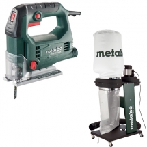 Metabo  STEB 65 QUICK + SPA 1200 - Fierastrau pendular, 450 W + Aspirator pentru rumegus, 550 W, 65 l, 250 l/sec, 100 mm