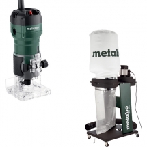 Metabo  FM 500-6 + SPA 1200 - Masina de frezat, 500 W, 6 mm + Aspirator pentru rumegus, 550 W, 65 l, 250 l/sec, 100 mm