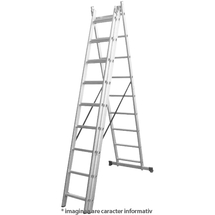 Evotools  647647 - Scara constructii universala, 7.237 m, 150  kg, 11  trepte tronson