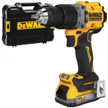 Dewalt - DCD805E1T - Masina de gaurit si insurubat cu percutie cu 1 acumulator, Li-Ion, 18 V, 1.7 Ah, 90 Nm, motor fara perii, led iluminare, valiza speciala