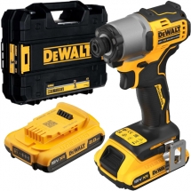 DeWalt - DCF840D2T - Masina de insurubat cu impact cu 2 acumulatori, Li-Ion, 18 V, 2 Ah, 192 Nm, -, valiza speciala
