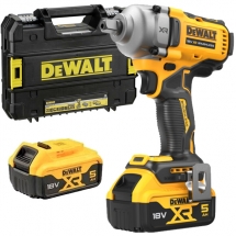 Dewalt - DCF892P2T - Masina de insurubat cu impact cu 2 acumulatori, Li-Ion, 18 V, 5 Ah, patrat 1/2 inch, 812 Nm, -, valiza speciala