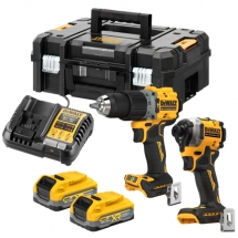 DeWalt  DCD805N + DCF850N - Masina de gaurit si insurubat cu percutie, 90 Nm + Masina de insurubat cu impact, 205 Nm + Set 2 acumu