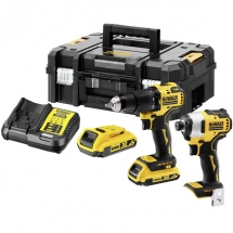 DeWalt  DCD709N + DCF809N - Masina de gaurit si insurubat cu percutie, 65 Nm + Masina de insurubat cu impact, 190 Nm + Set 2 acumu