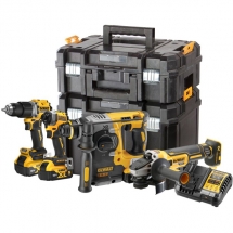 DeWalt  DCD805N + DCF850N + DCH273N + DCG405N - Masina de gaurit si insurubat cu percutie, 90 Nm + Masina de insurubat cu impact, 