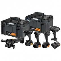 DeWalt  DCK5222MP3T - Set 5 scule cu 3 acumulatori si incarcator, Li-Ion, 18 V, 5 Ah + 2 valize speciale