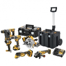 DeWalt  DCK624P3T - Set 6 scule cu 3 acumulatori si incarcator, Li-Ion, 18 V, 5 Ah + 2 x valiza speciala