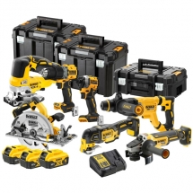 DeWalt  DCK706P3T - Set 7 scule cu 3 acumulatori si incarcator, Li-Ion, 18 V, 5 Ah + 3 valize speciale