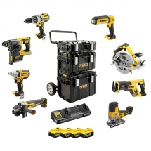 DeWalt - DCK856P4 - Set 8 scule cu 4 acumulatori si incarcator, Li-Ion, 18 V, 5 Ah + 3 x valiza speciala