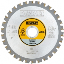 Dewalt  DT1910 - Panza fierastrau circular, aluminiu, 140x20x1.49 mm, 30 dinti