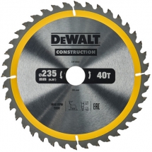 Dewalt  DT1955 - Panza fierastrau circular, lemn cu cuie, 235x30x2.6 mm, 40 dinti