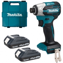 Makita - DTD158WVE - Masina de insurubat cu impact cu 2 acumulatori, Li-Ion, 18 V, 2 Ah, 170 Nm, M5-M16, valiza plastic