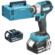 Makita  DTD201RTJ - Masina de insurubat cu impact cu 2 acumulatori, Li-Ion, 18 V, 5 Ah, 210 Nm, -, valiza speciala