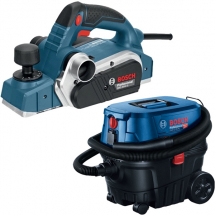 Pachet Bosch  GHO 26-82 D + GAS 12-25 PL - Rindea electrica, 710 W, 82 mm + Aspirator umed-uscat, 1250 W, 200 mbar, 25 l, priza sc