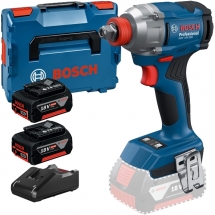 Pachet Bosch - GDX 18V-285 + 2x GBA + GAL 18V-40 - Masina de insurubat cu impact, patrat 1/2 inch si hexagon interior 1/4 inch, 285 Nm, M8-M18, valiza speciala + Set 2 acumulatori si incarcator, Li-Ion, 18 V, 5 Ah
