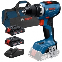 Pachet Bosch - GSR 18V-65 + 2x 1607A350MN + GAL 18V-40 + 1619BZ0100 - Masina de gaurit si insurubat, 63 Nm + Set 1 acumulator si incarcator, Li-Ion, 18 V, 2 Ah + Geanta textila