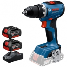 Pachet Bosch - GSR 18V-65 + 2x GBA + GAL 18V-160 - Masina de gaurit si insurubat, 63 Nm + Set 2 acumulatori si incarcator, Li-Ion, 18 V, 3 Ah
