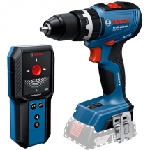 Pachet Bosch  Scule Constructii - Masina de gaurit si insurubat cu percutie, 18 V, - Ah, 65 Nm + Detector de metale, 100 mm