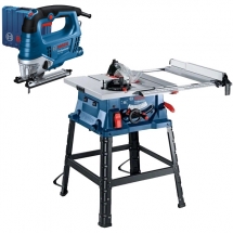 Pachet Bosch  GTS 254 + GST 750 - Fierastrau circular de masa, 1800 W, 254 mm + Fierastrau pendular, 520 W, valiza plastic