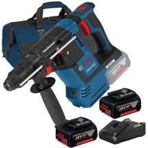 Pachet Bosch  GBH 18V-26 + 2x GBA + GAL 18V-40 + 1619BZ0100 - Rotopercutor SDS-Plus, 1.9 J + Set 2 acumulatori si incarcator, Li-I