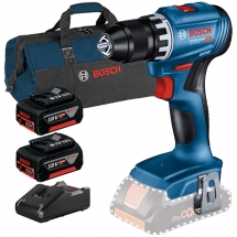 Pachet Bosch - GSR 18V-45 + 2x GBA + GAL 18V-40 + 1619BZ0100 - Masina de gaurit si insurubat, 45 Nm + Set 2 acumulatori si incarcator, Li-Ion, 18 V, 5 Ah + Geanta textila