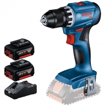 Pachet Bosch  GSR 18V-45 + 2x GBA + GAL 18V-160 - Masina de gaurit si insurubat, 45 Nm + Set 2 acumulatori si incarcator, Li-Ion, 