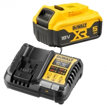 Pachet DeWalt - DCB184 XR + DCB1104 - Set 1 acumulator si incarcator, Li-Ion, 18 V, 5 Ah