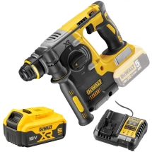 Pachet DeWalt - DCH273N + DCB184 XR + DCB1104 - Rotopercutor SDS-Plus, 2.1 J + Set 1 acumulator si incarcator, Li-Ion, 18 V, 5 Ah