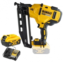 Pachet DeWalt  DCN660N + DCB184 XR + DCB1104 - Pistol de batut cuie + Set 1 acumulator si incarcator, Li-Ion, 18 V, 5 Ah