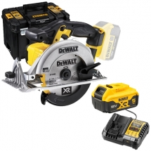 Pachet DeWalt  DCS391NT + DCB184 XR + DCB1104 - Fierastrau circular, 165x20 mm, valiza speciala + Set 1 acumulator si incarcator, 