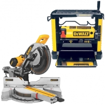 Pachet DeWalt - DW733 + DWS780 - Masina de rindeluit si degrosat, 1800 W, 317 mm + Fierastrau circular stationar, 1675 W, 305x30 mm