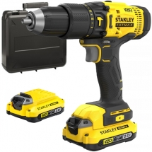 Stanley  SFMCD711D2K - Masina de gaurit si insurubat cu percutie cu 2 acumulatori, Li-Ion, 18 V, 2 Ah, 48 Nm, led iluminare, valiz