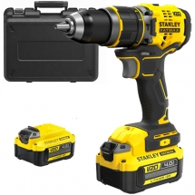 Stanley - SFMCD721M2K - Masina de gaurit si insurubat cu percutie cu 2 acumulatori, Li-Ion, 18 V, 4 Ah, 80 Nm, motor fara perii, led iluminare, valiza plastic