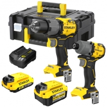 Stanley  SFMCD726B + SFMCF830B - Masina de gaurit si insurubat cu percutie, 80 Nm + Masina de insurubat cu impact, 203 Nm + Set 2 