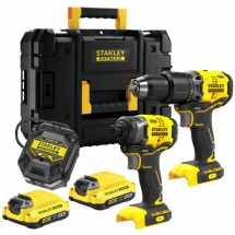 Stanley  SFMCD715B + SFMCF810B - Masina de gaurit si insurubat cu percutie, 60 Nm + Masina de insurubat cu impact, 170 Nm + Set 2 
