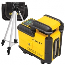 Stanley - STHT77641-1 - Nivela laser cu linii, 25 m, +/-0.4 mm/m, 2 linii laser, fascicul verde, proiectie 360 grade, suport perete, trepied, geanta textila
