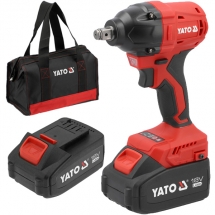 Yato  YT-8277925 - Masina de insurubat cu impact cu 2 acumulatori, Li-Ion, 18 V, 4 Ah, patrat 1/2 inch, 350 Nm, -, geanta textila