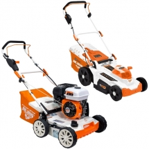 Ruris  RXH999 + RXI4344e - Scarificator cu motor pe benzina, 4 timpi, 5.3 CP, 40 cm + Masina de tuns iarba cu 2 acumulatori, Li-Io