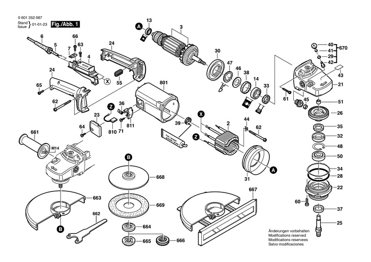 POLIZOR UNGHIULAR  (0601352087)  GWS 18230 / 220 V /BR