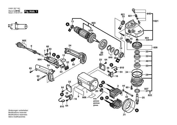 POLIZOR UNGHIULAR  (0601357161)  BWS 21230 S / 230 V /F