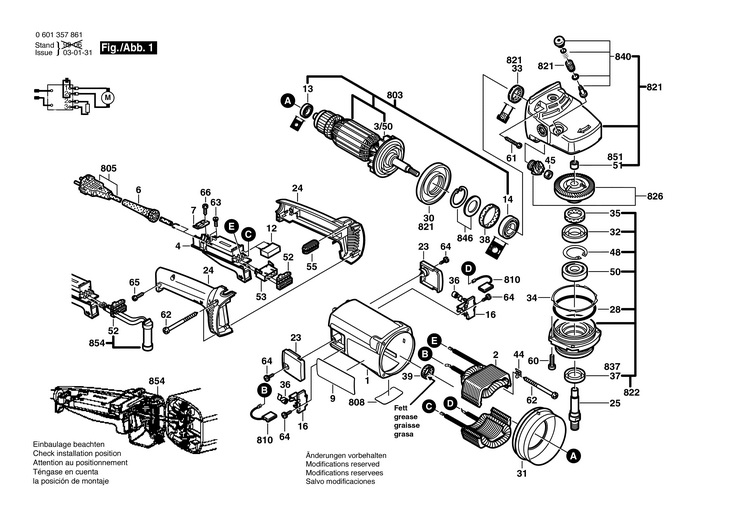 POLIZOR UNGHIULAR  (0601357861)  BWS 21230 JS / 230 V /EU
