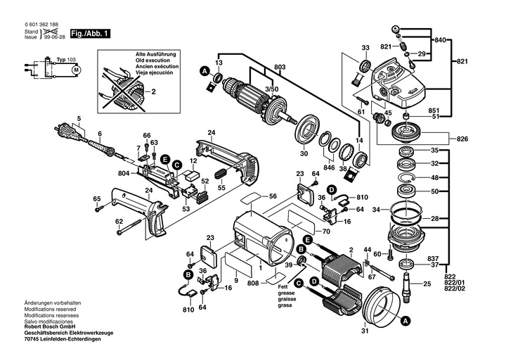 POLIZOR UNGHIULAR  (0601362188)  GR 230 / 240 V /AUS