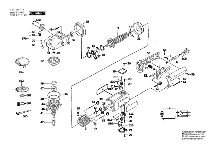 POLIZOR UNGHIULAR GW  (0601366178)  GPO 12 / 220 V /BR